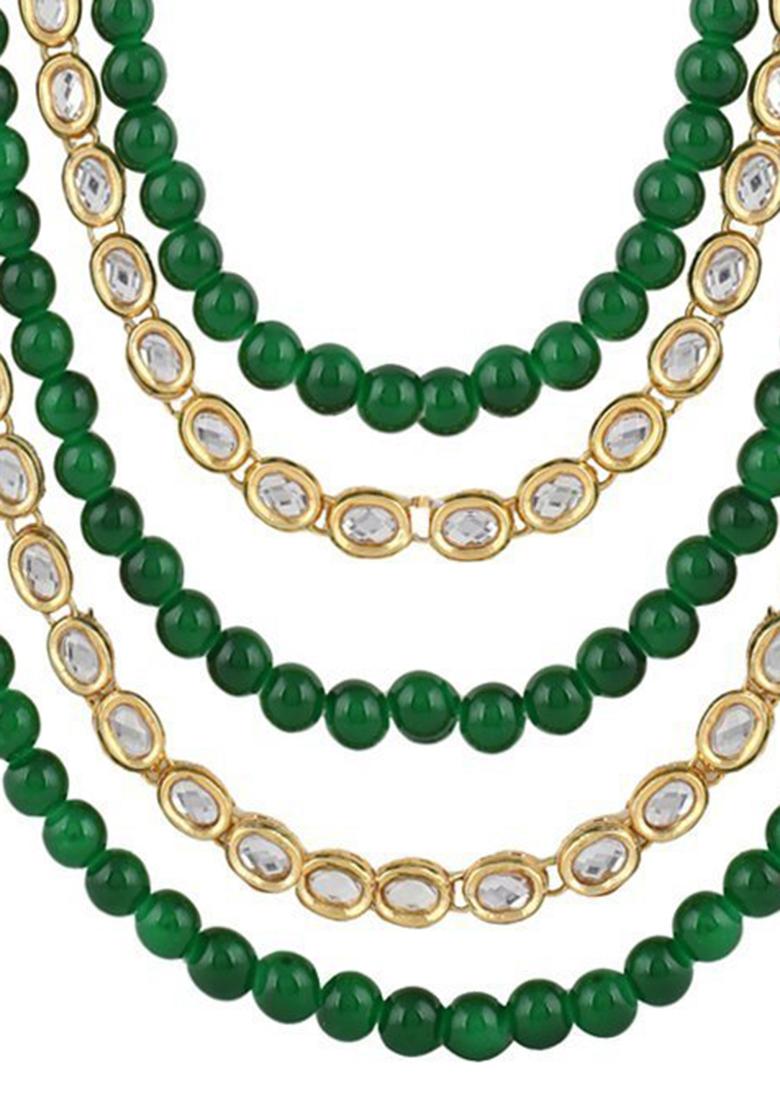 Green Kundan Work Necklace Set