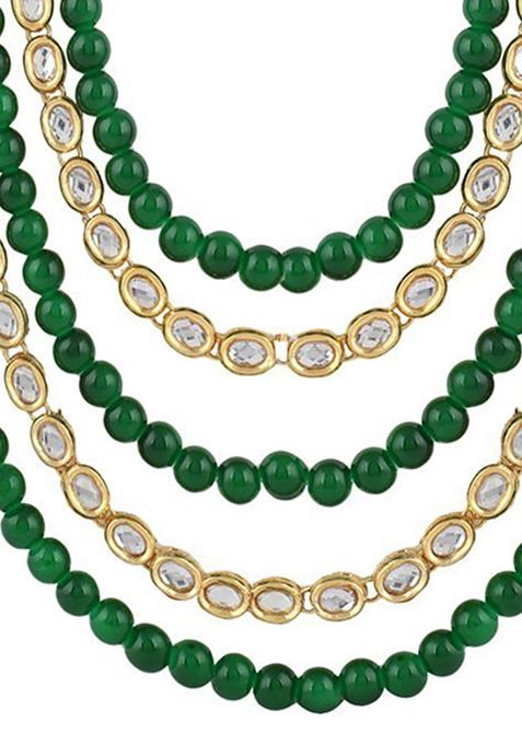 Green Kundan Work Necklace Set
