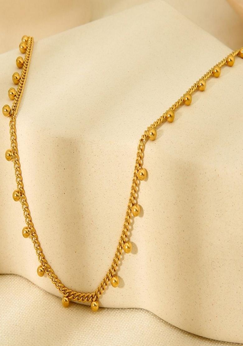 Gold Plated Balls Chain Necklace