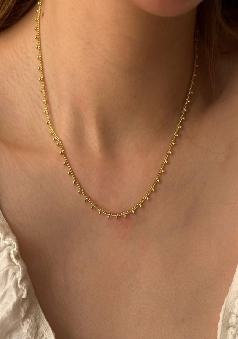 Gold Plated Balls Chain Necklace