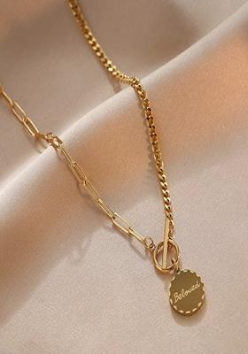 Gold Platedbeloved Engraved Pendant Necklace