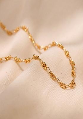 Gold Plated Small Balls Chain Link Necklace
