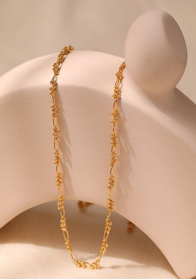 Gold Plated Small Balls Chain Link Necklace