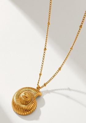Gold Plated Snail Shell Pendant Necklace