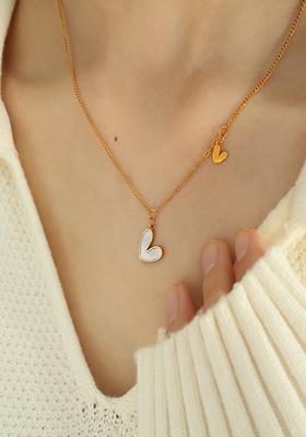 Gold Plated Twinning Heart Pendant Necklace