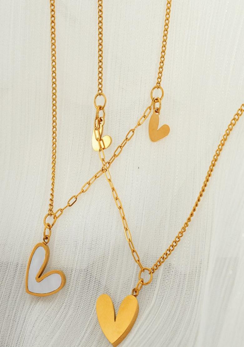 Gold Plated Twinning Heart Pendant Necklace