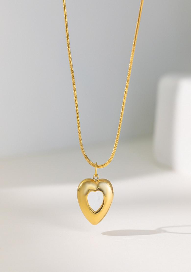 Gold Plated Heart Pendant Necklace