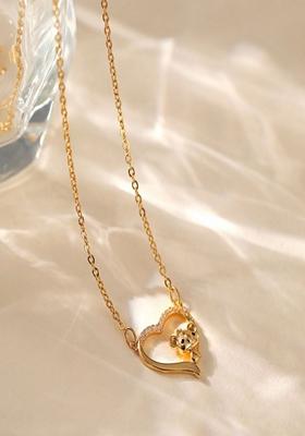 Gold Platedkoala Bear Heart Pendant Necklace