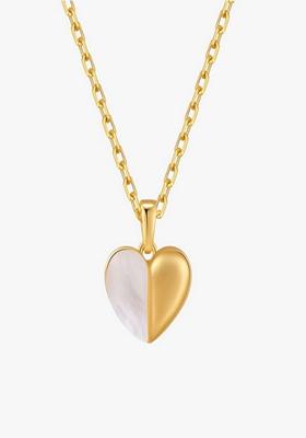 Gold Plated Half Heart Pendant Necklace