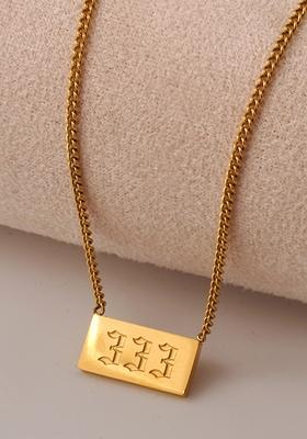 Gold Plated Waterproof Antitarnish Angel Number Pendant