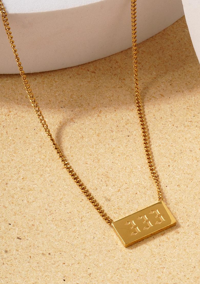 Gold Plated Waterproof Antitarnish Angel Number Pendant