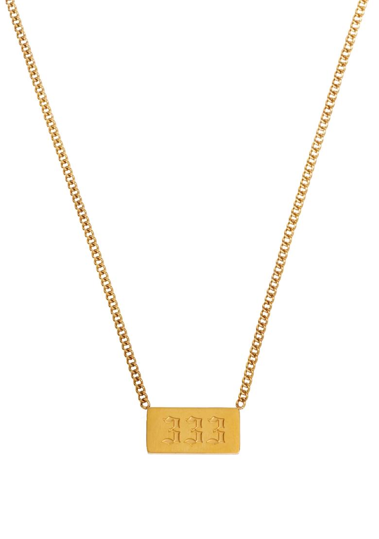 Gold Plated Waterproof Antitarnish Angel Number Pendant