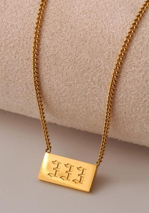Gold Plated Waterproof Antitarnish Angel Number Pendant
