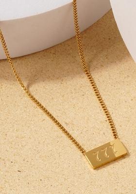 Gold Plated Waterproof Antitarnish Angel Number Pendant