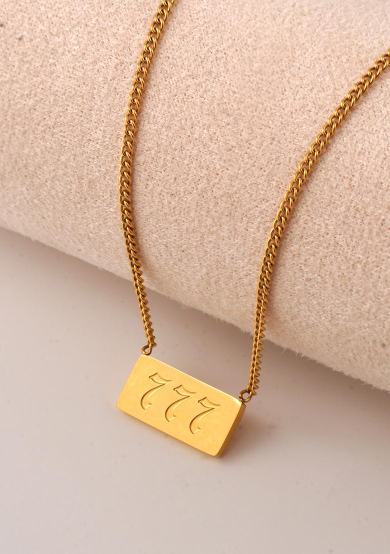 Gold Plated Waterproof Antitarnish Angel Number Pendant