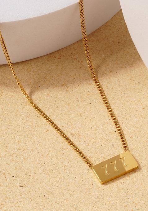 Gold Plated Waterproof Antitarnish Angel Number Pendant