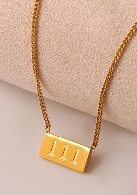 Gold Plated Waterproof Antitarnish Angel Number Pendant