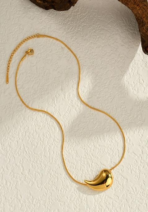 Gold Plated Waterproof Antitarnish Teardrop Pendant