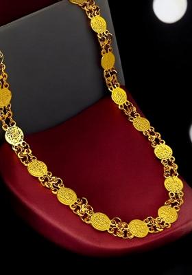 Gold Plated Laxmi Mala Temple Long Necklace