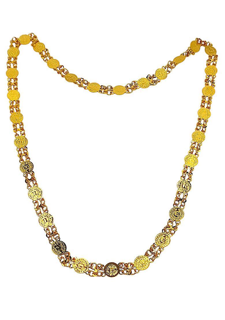 Gold Plated Laxmi Mala Temple Long Necklace