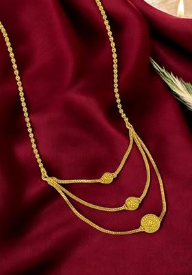 Gold Plated Ball Layered Short Chain