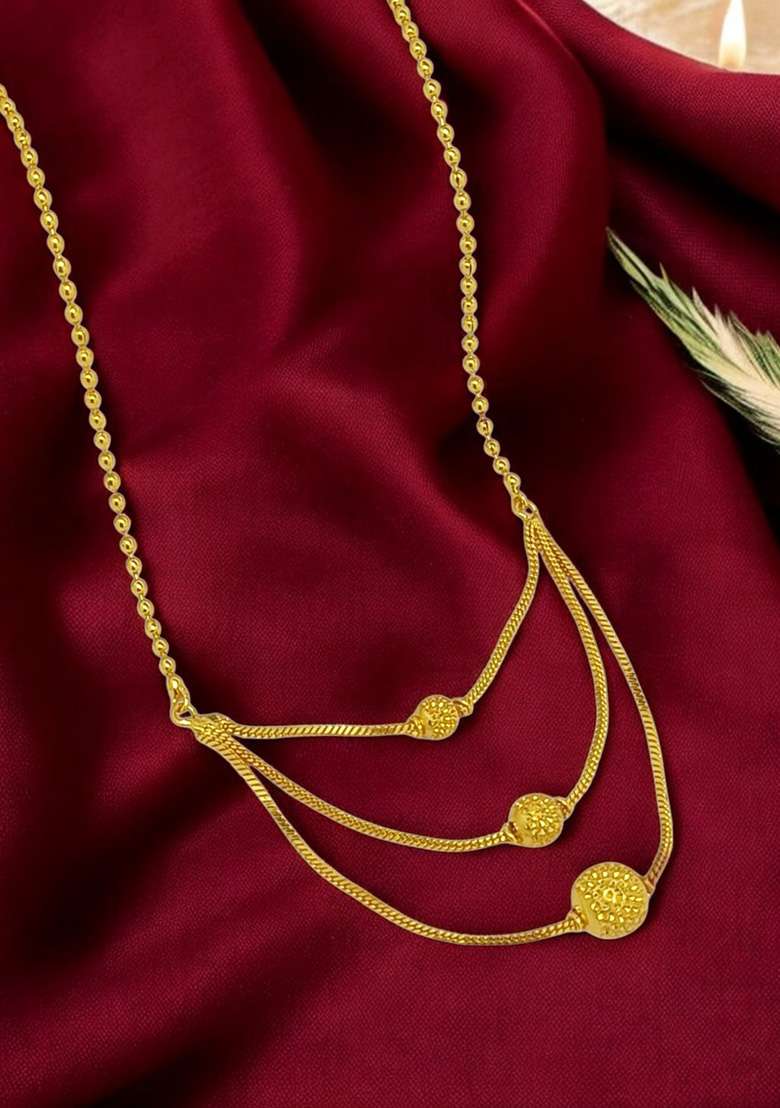 Gold Plated Ball Layered Short Chain - Indya