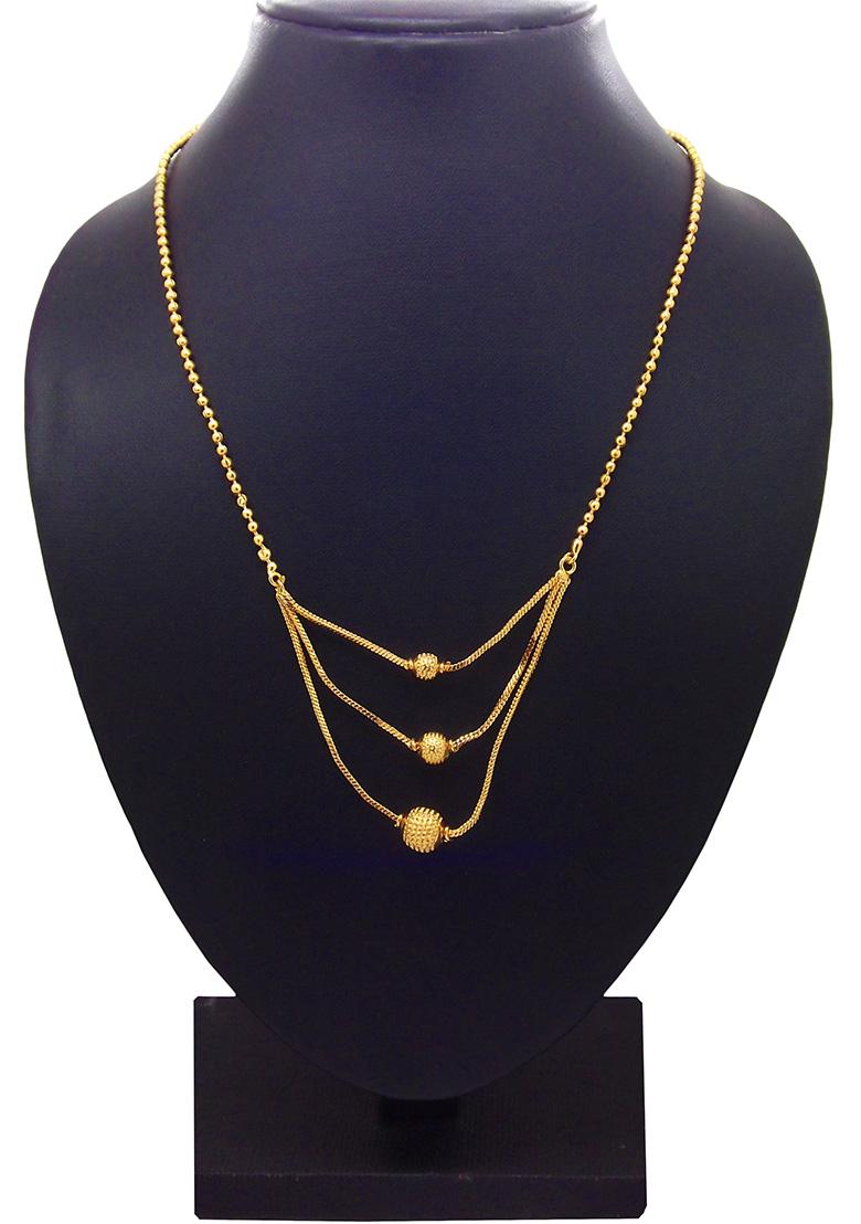 Gold Plated Ball Layered Short Chain