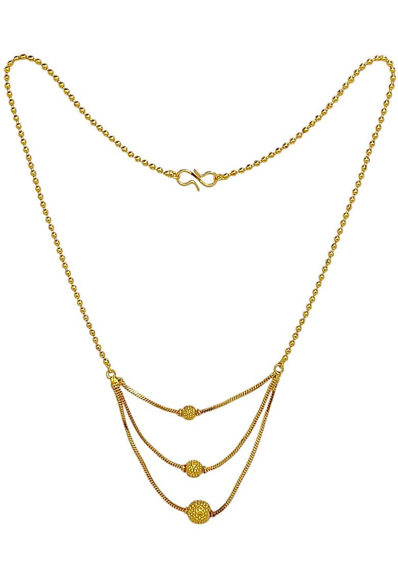 Gold Plated Ball Layered Short Chain - Indya