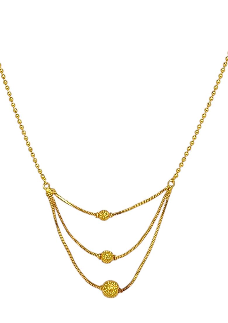 Gold Plated Ball Layered Short Chain