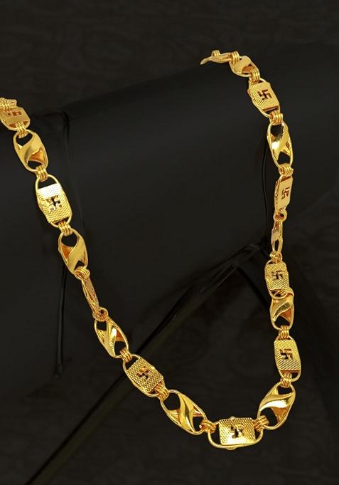 Gold Plated Swastik Chain