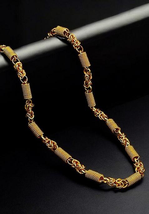 Gold Plated Twisted Barrel Chain