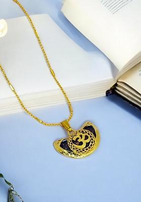 Gold Plated Om Rudraksha Chain With Pendant