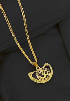 Gold Plated Om Rudraksha Chain With Pendant