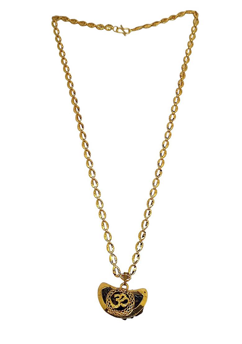 Gold Plated Om Rudraksha Chain With Pendant