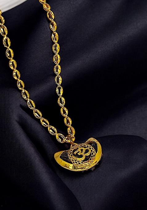 Gold Plated Om Rudraksha Chain With Pendant
