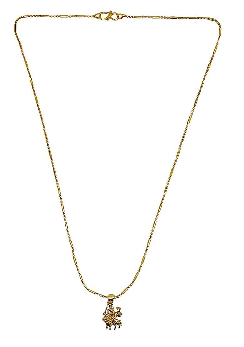 Gold Plated Sherawali Maa Pendant Chain
