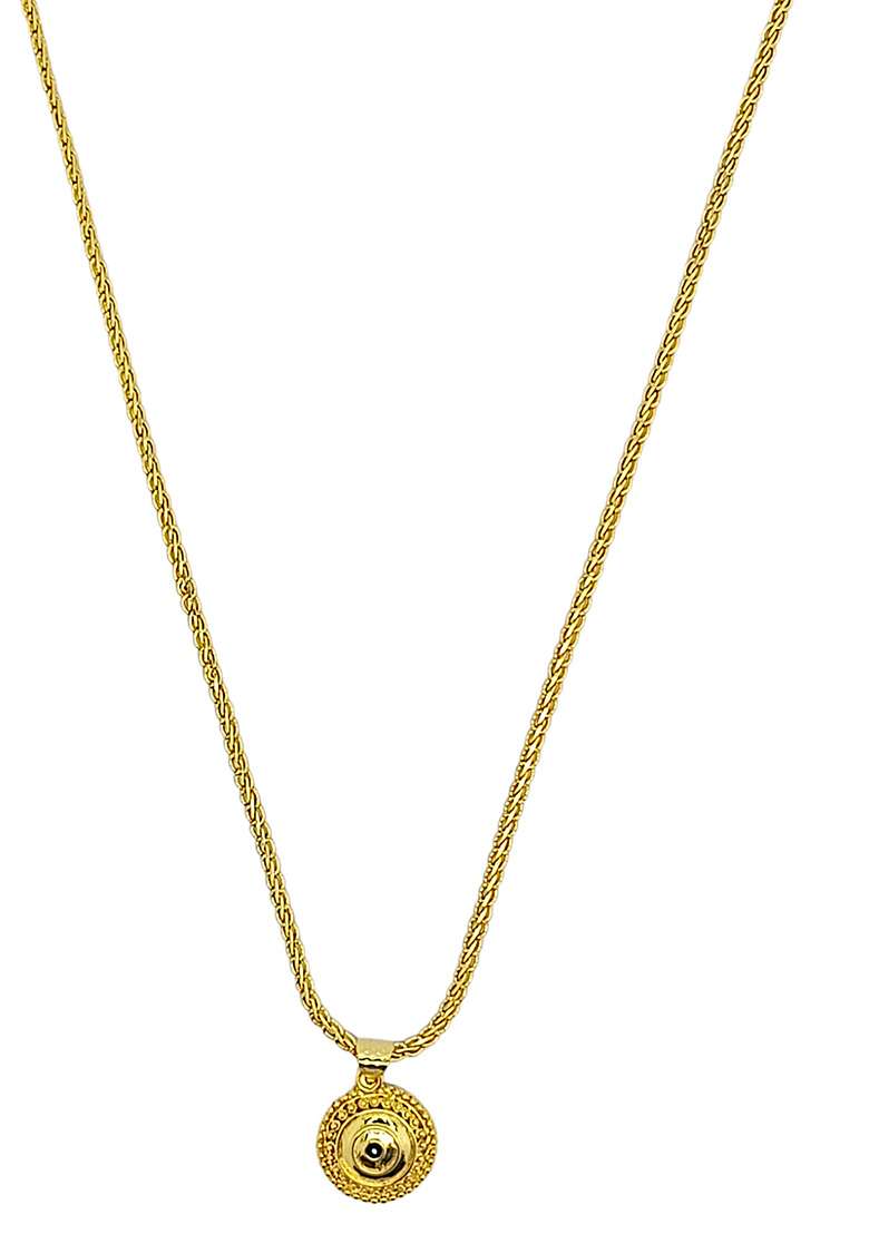 Gold Plated Round Meenakari Pendant Chain - Indya