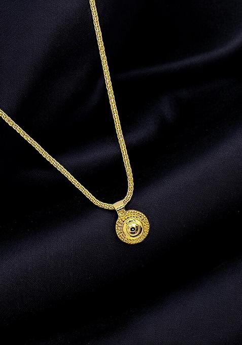Gold Plated Round Meenakari Pendant Chain