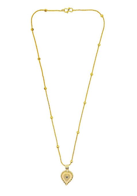 Gold Plated Filigree Hearts Pendant Chain