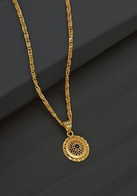 Gold Plated Hearts Meenakari Pendant Chain