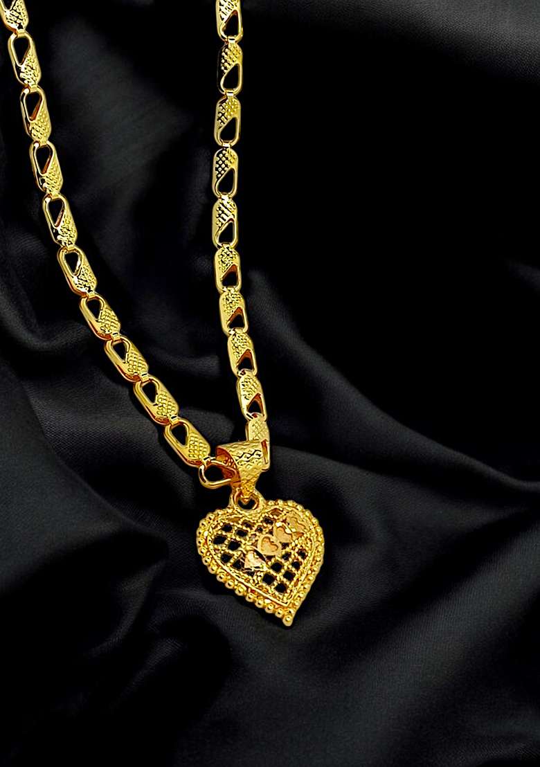 Gold Plated Round Meenakari Pendant Chain - Indya
