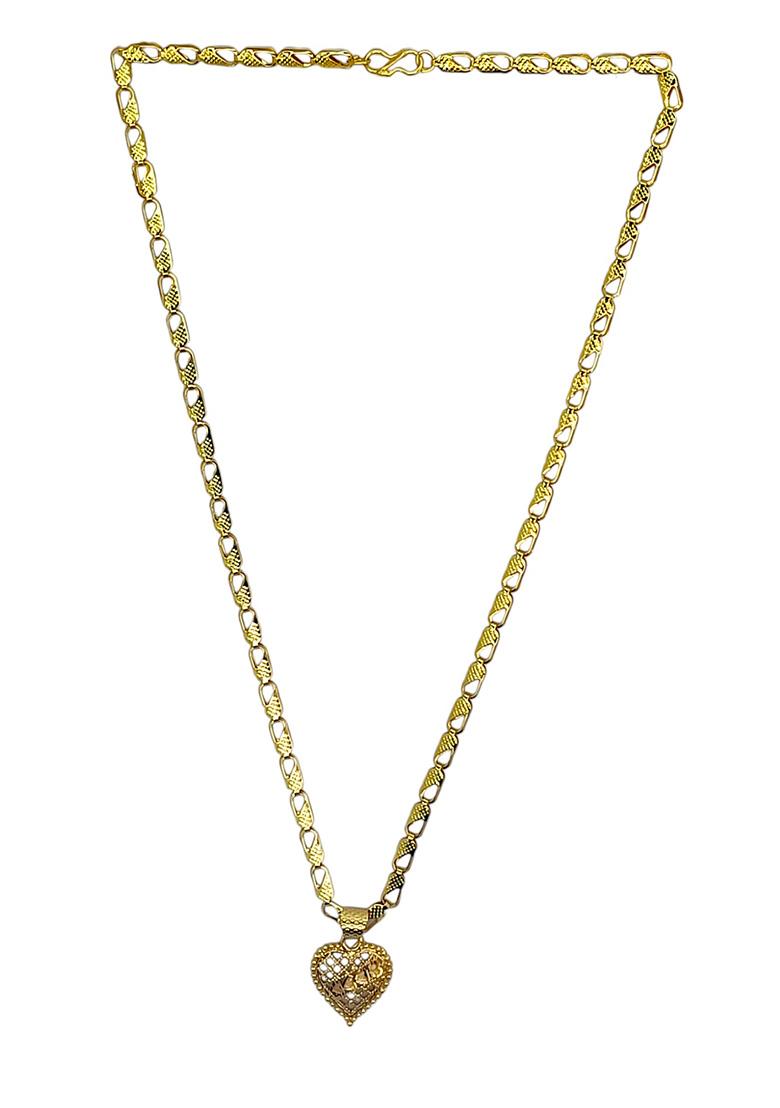 Gold Plated Round Meenakari Pendant Chain