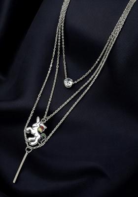 Silver Plated Layered Unicorn Pendant Chain