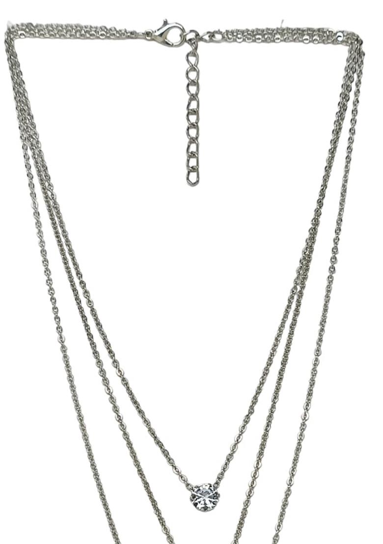 Silver Plated Layered Unicorn Pendant Chain