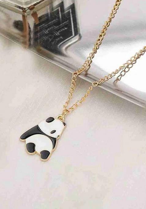Gold Plated Cute Panda Pendant Chain