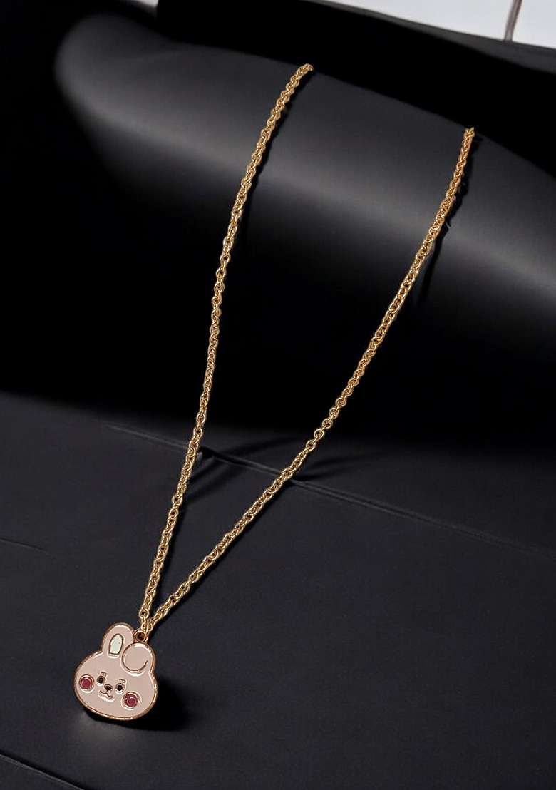 Gold Plated Cute Bts Cooky Link Chain - Indya