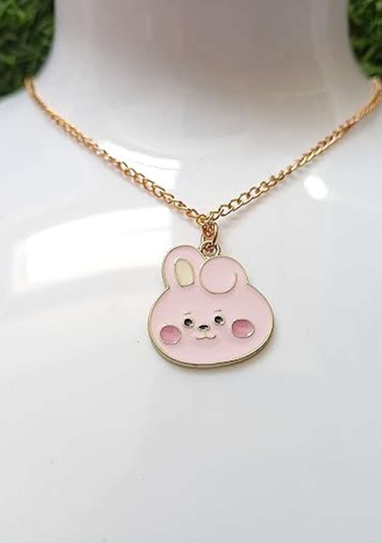 Gold Plated Cute Bts Cooky Link Chain - Indya