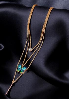 Gold Plated Butterfly Layered Link Chain