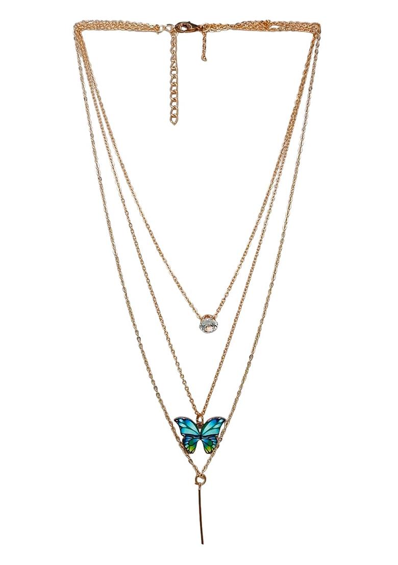 Gold Plated Butterfly Layered Link Chain