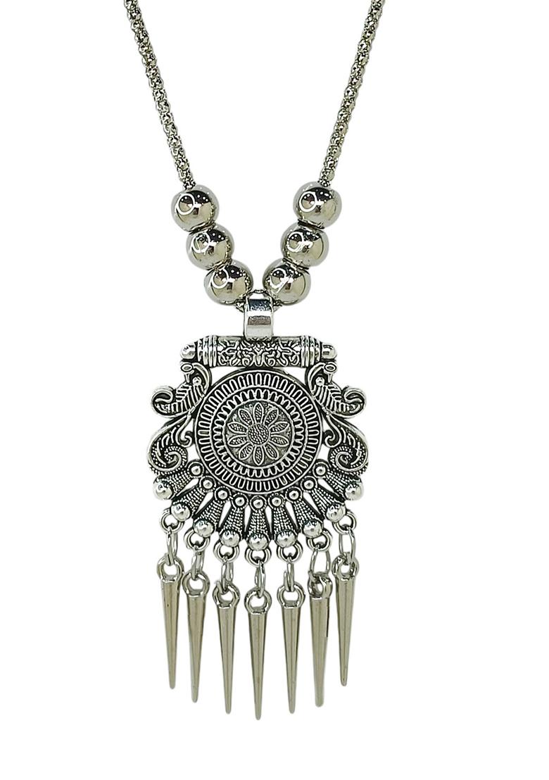Silver Oxidised Long Jewellery Set